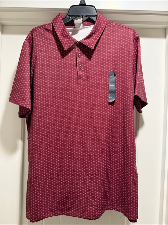 all in motion Other - all in motion Men's Burgundy Geometric Polo